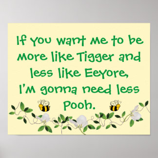 Funny Tigger och Pooh Sign Poster