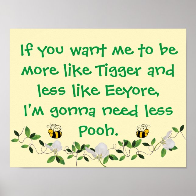 Funny Tigger och Pooh Sign Poster (Framsidan)