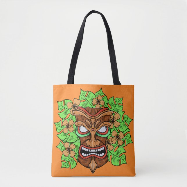Funny Tiki Mask-påsar Tygkasse (Framsida)