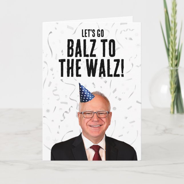 Funny Tim Walz Birthday - Balz till Walz Kort (Framsida)