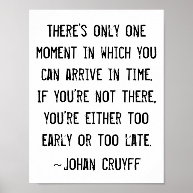 Funny Time Quote Johan Cruyff Poster (Framsidan)