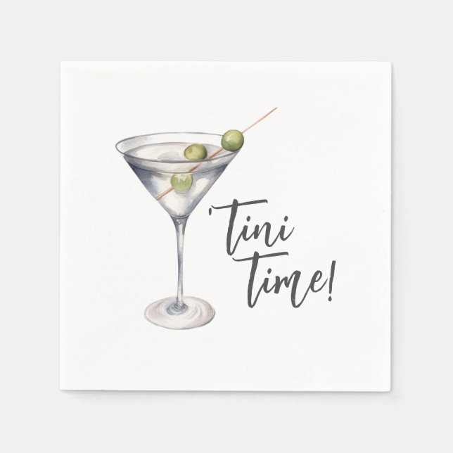 Funny 'Tini Time Martini Cocktail' Pappersservett (Framsidan)