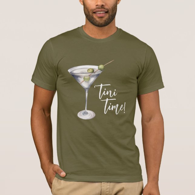 Funny 'Tini Time Martini Cocktail' T Shirt (Framsida)