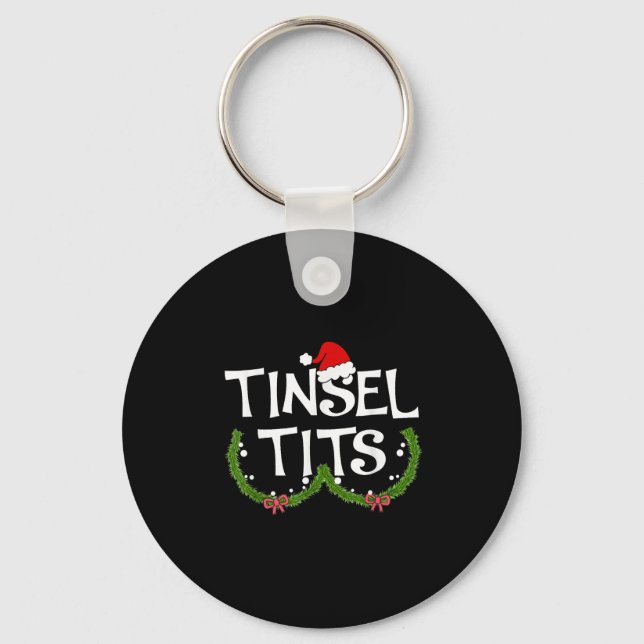 Funny Tinsel Matching Jingle jul Par Nyckelring (Framsida)