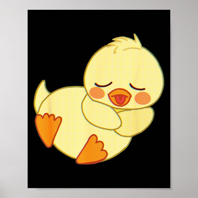 Funny Tired As Duck I Love Cute Ducklings Quote Gi Poster (Framsidan)