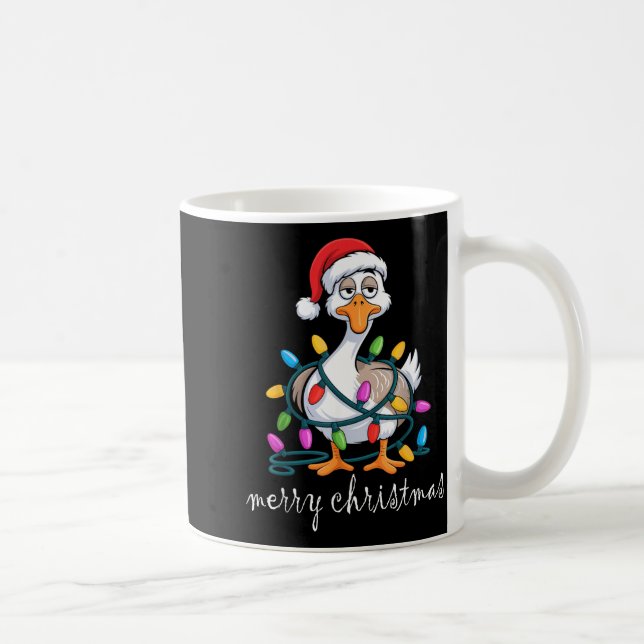 Funny Tired Goose Christmas Lights Silly Holiday F Kaffemugg (Höger)