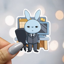 Funny Tired Office Worker Bunny