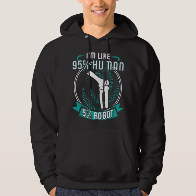 Funny Titanium Knee Replacement Surgery Get Well G Hoodie (Framsida)