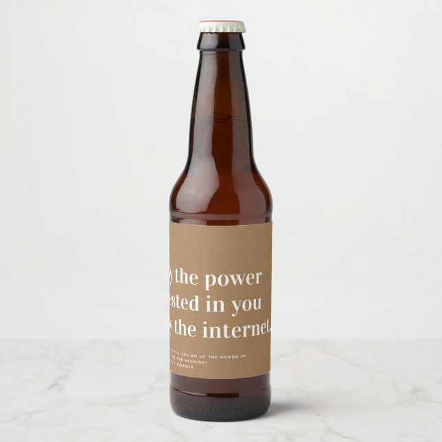 Funny Tjänsteman Frieri Kraft Ölflaska Etikett (Framsida)