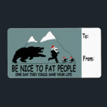 Funny tjock Santa Fraktsedel<br><div class="desc">Den konstiga tjocken Santa Juletiketter för fläkt av oförskämd,  roliga Juletiketter och roligt tjock Santa bilder.Humorala Juletiketter för novelty kommer att brista vilken Julklapp som helst denna jul.</div>