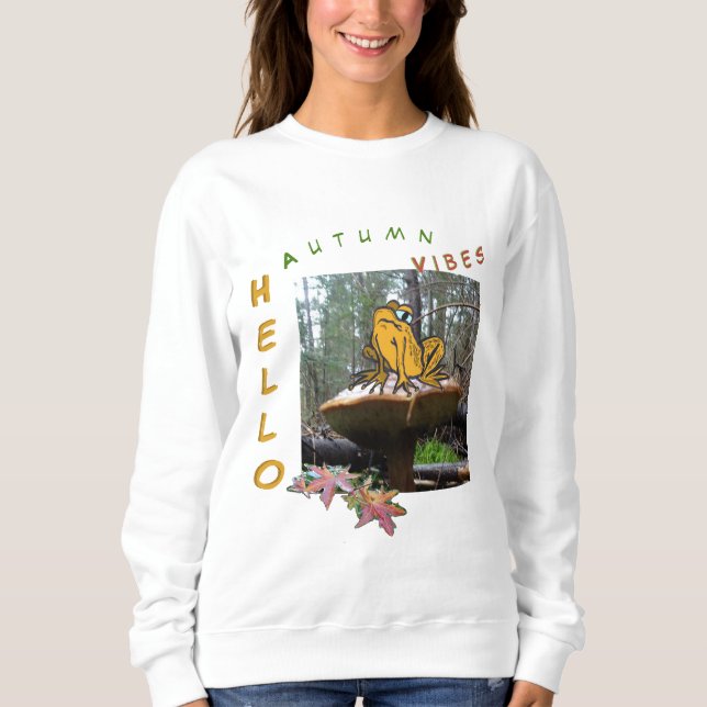 Funny Toad-Tecknad på Toadstool Sweatshirt T Shirt (Framsida)