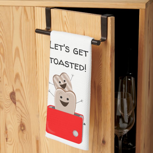 Funny Toast-design Kökshandduk (Thirds Fold)