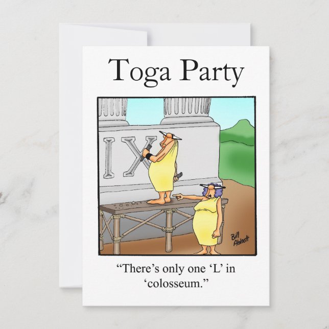 Funny Toga Party-inbjudan Inbjudningar (Framsida)