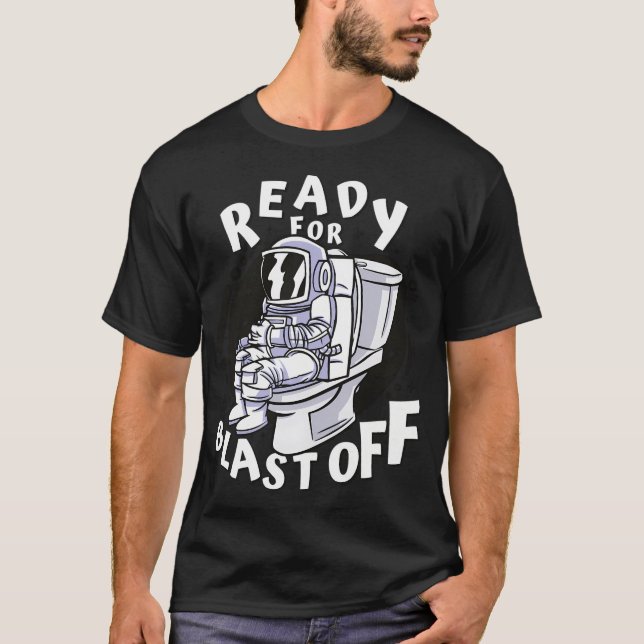 Funny Toilet Astronaut T Shirt (Framsida)