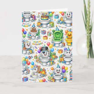 Funny Toilet Birthday Party Kort