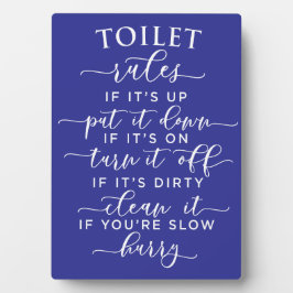 Funny Toilet Rules – Elegant White Text on Black