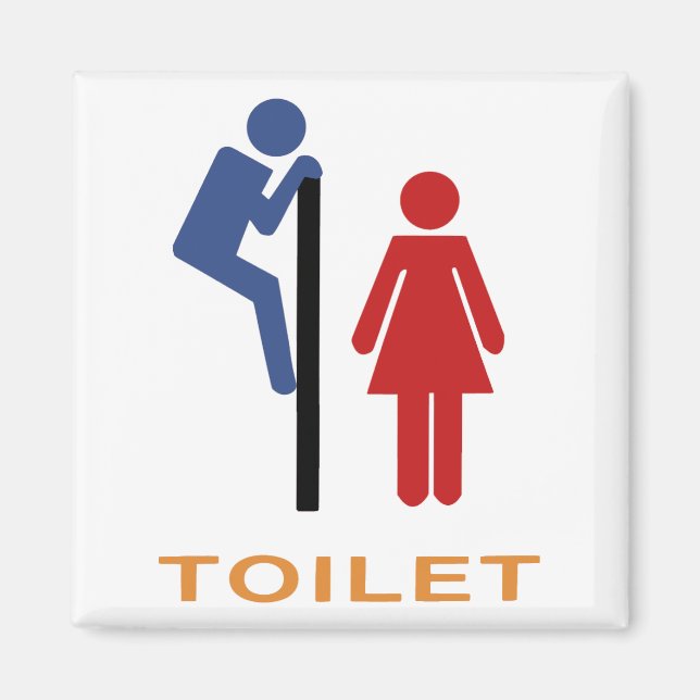 Funny Toilet-tecken Magnet (Framsidan)