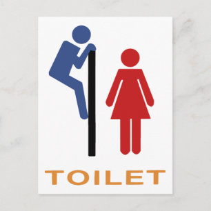 Funny Toilet-tecken Vykort