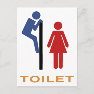 Funny Toilet-tecken Vykort