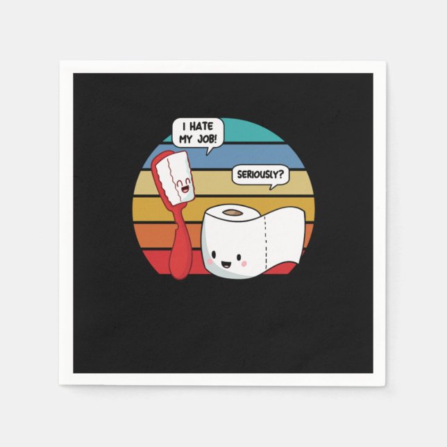 Funny Toiletries Toothbrush And Tissue Puns Gift I Pappersservett (Framsidan)