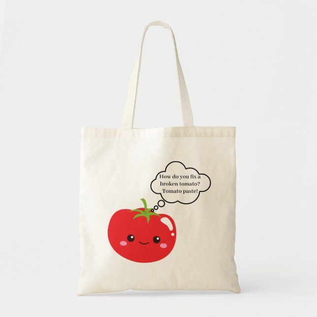 Funny Tomato Joke Tote Bag Tygkasse (Framsidan)