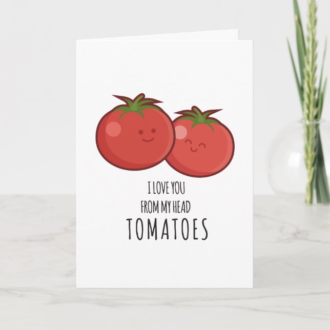 Funny Tomato Valentines day Romantic Card Helgkort (Framsida)