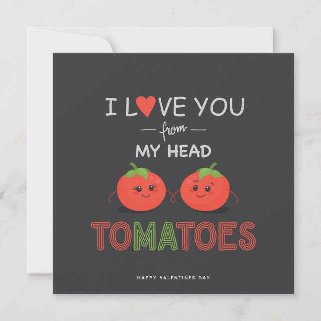 Funny Tomato Valentines day Romantic Card Julkort (Framsida)