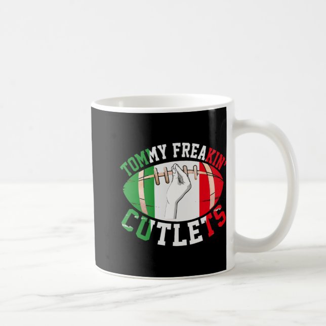 Funny Tommy Freakin' Cutlets New Jersey Italy Flag Kaffemugg (Höger)