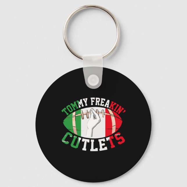 Funny Tommy Freakin' Cutlets New Jersey Italy Flag Nyckelring (Framsida)