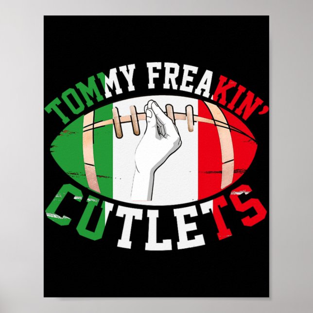 Funny Tommy Freakin' Cutlets New Jersey Italy Flag Poster (Framsidan)