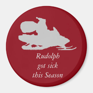 Funny Tomon på snowmobile magnet