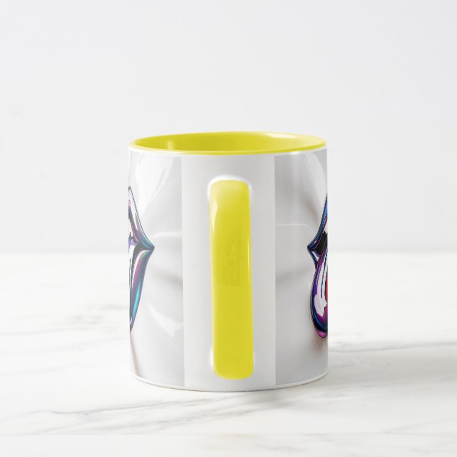 Funny Tongue Out Lips Mug Design Mugg (Handtag)