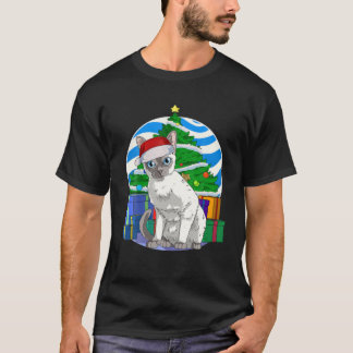 Funny Tonkinese Cat Santa Christmas Tree Decor T Shirt