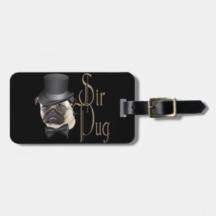 Funny Top hat Monocle Herr Pug Hund Bagagebricka
