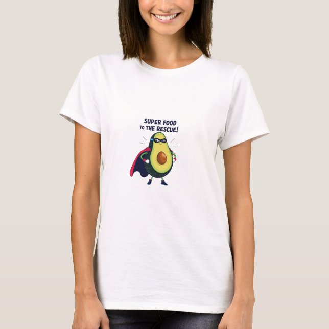 Funny Toppen Avocado Hero Design T Shirt (Framsida)