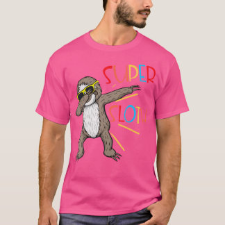 Funny Toppen Sloth Superhjälte Dabbing Dance Move  T Shirt