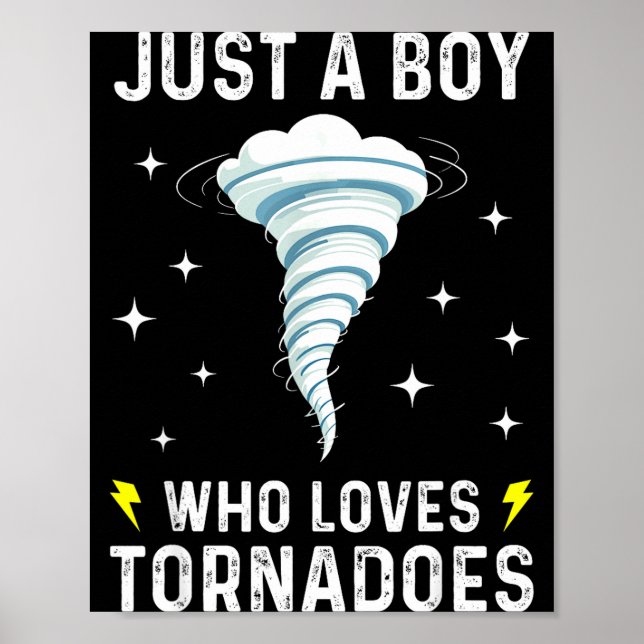 Funny Tornado Gift For Boys Kids Hurricane Weather Poster (Framsidan)