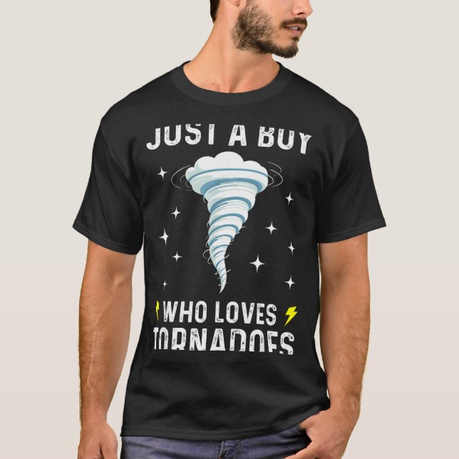 Funny Tornado Gift For Boys Kids Hurricane Weather T Shirt (Framsida)