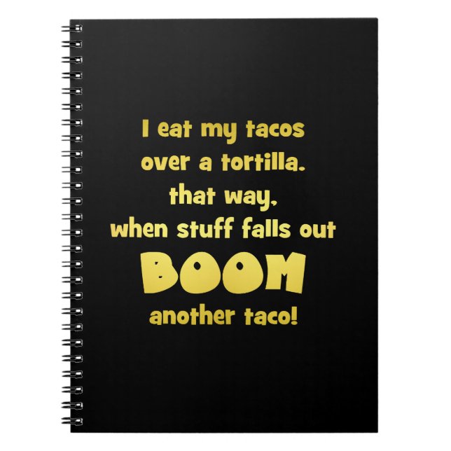 Funny Tortilla Boom Joke Anteckningsbok (Framsidan)