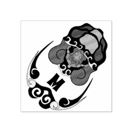 Funny Tortoise Chilling Monogram Stämpel