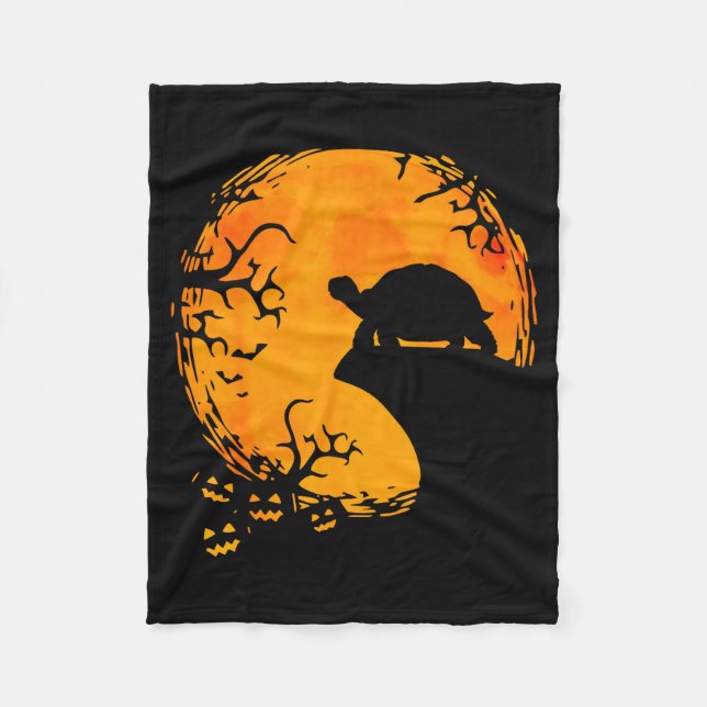 Funny Tortoise Halloween Silhouette Soky Tortoise  Fleecefilt (Framsidan)