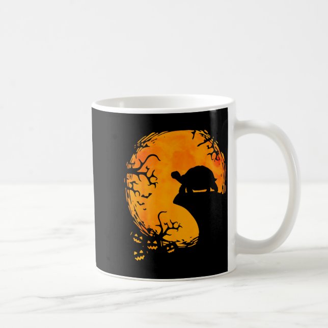 Funny Tortoise Halloween Silhouette Soky Tortoise  Kaffemugg (Höger)