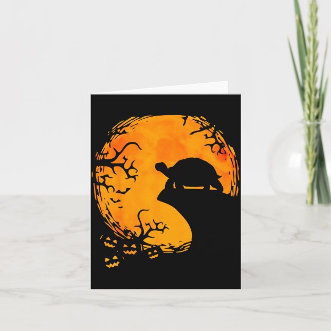 Funny Tortoise Halloween Silhouette Soky Tortoise  Kort (Framsida)