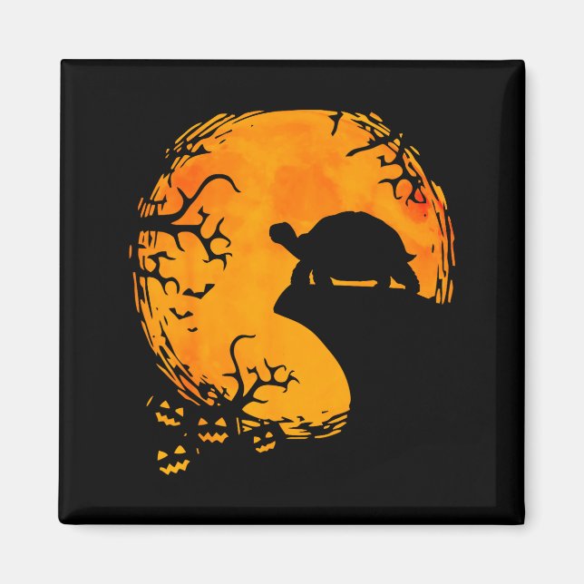 Funny Tortoise Halloween Silhouette Soky Tortoise  Magnet (Framsidan)