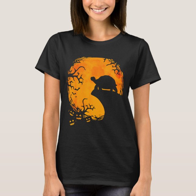 Funny Tortoise Halloween Silhouette Soky Tortoise  T Shirt (Framsida)