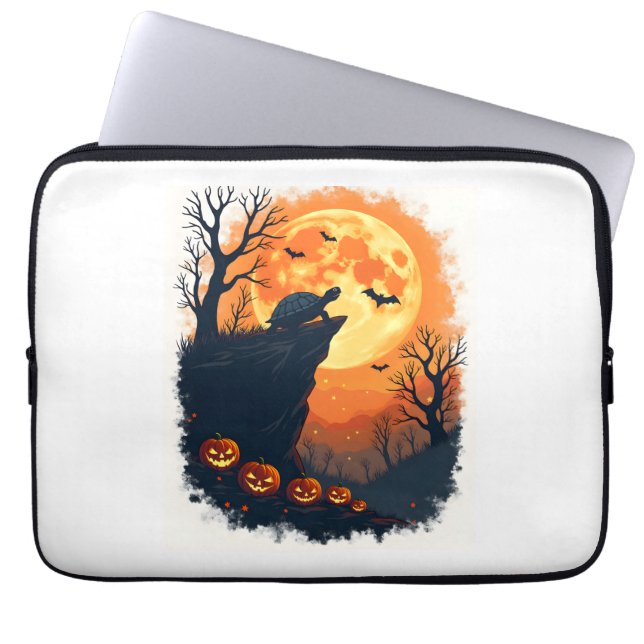 Funny Tortoise Halloween Silhouette Spooky Tortois Laptop Fodral (Framsidan)