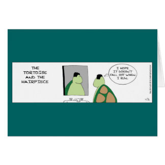 Funny Tortoise och Hairpart Card Hälsningskort