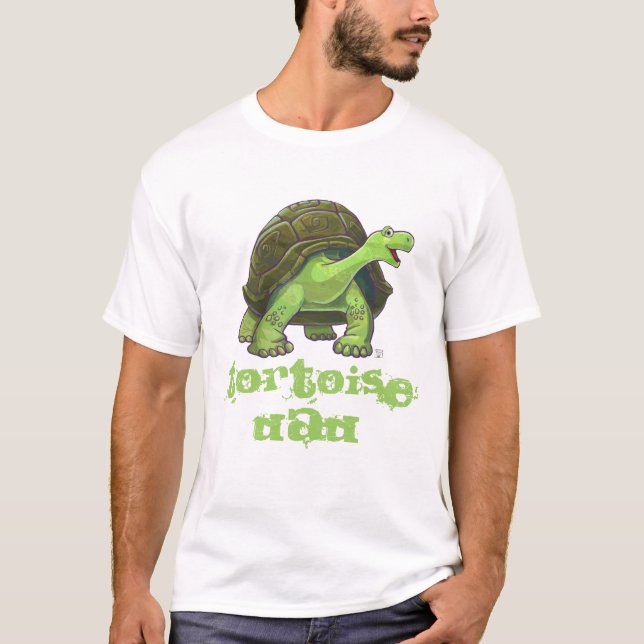 Funny Tortoise Pappa Manar T-Shirts (Framsida)