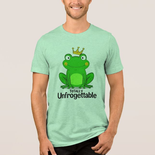 Funny "Totally Unfrogettable" Frog Pun T Shirt (Framsida)
