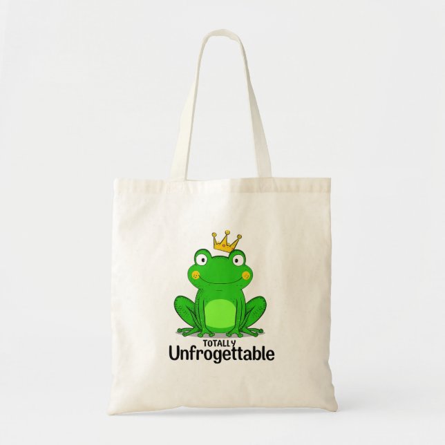 Funny "Totally Unfrogettable" Frog Pun Tygkasse (Framsidan)